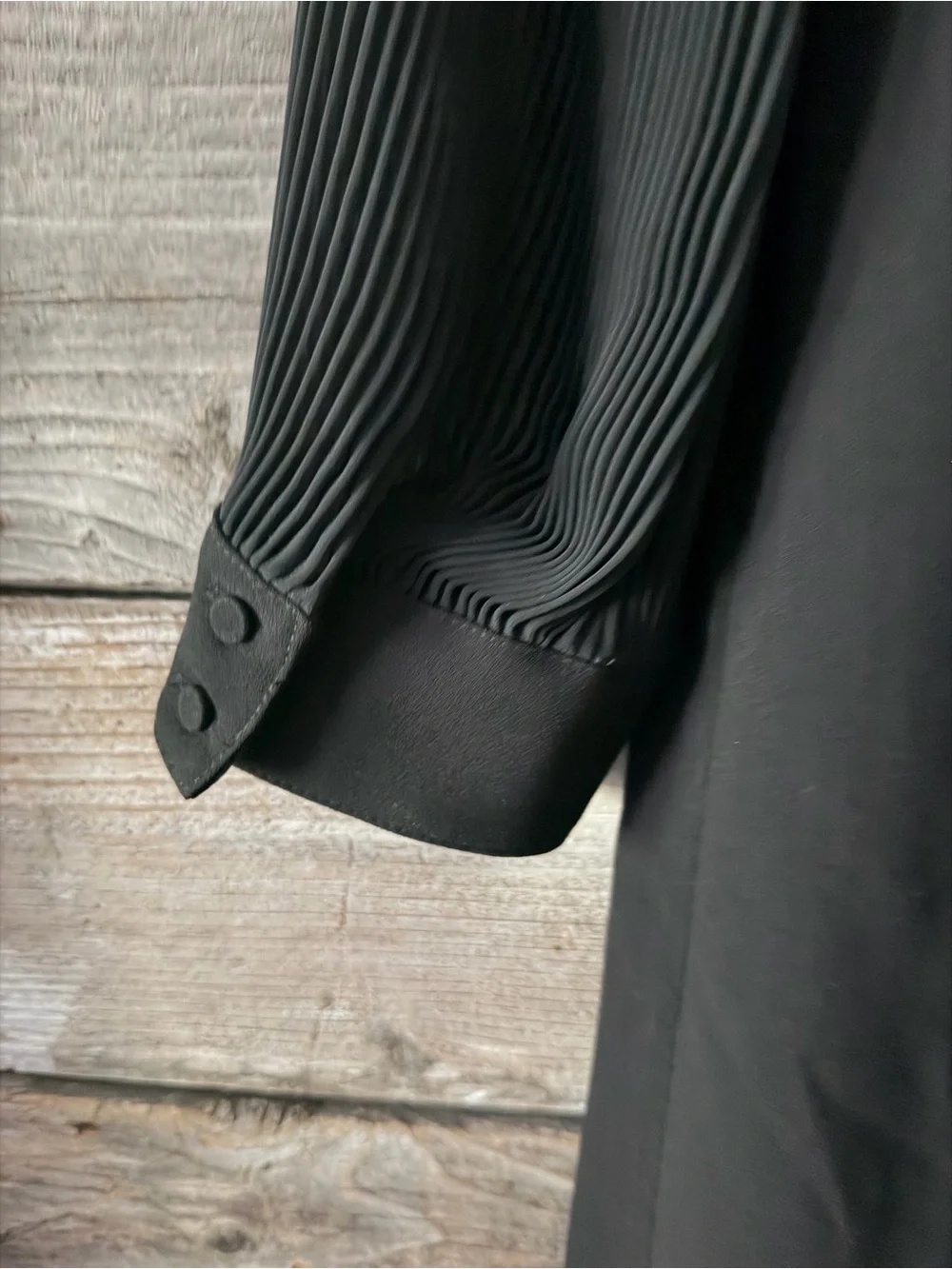 J. Crew Black Pleated-Sleeve Mini Shift Dress